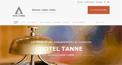 Desktop Screenshot of hotel-tanne-thueringen.de