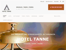 Tablet Screenshot of hotel-tanne-thueringen.de